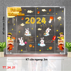 Decal dán tường Tết trung thu combo 21 - Các bé vui trung thu Decal dán tường Tết trung thu combo 21 - Các bé vui trung thu