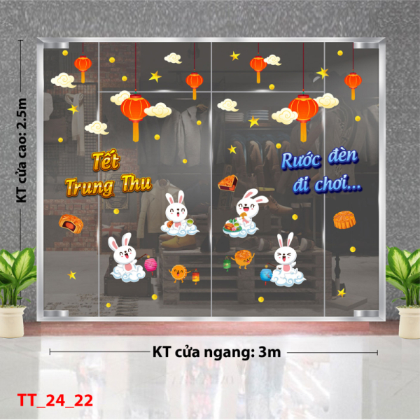 Decal dán tường Tết trung thu combo 22 - vui trung thu Decal dán tường Tết trung thu combo 22 - vui trung thu
