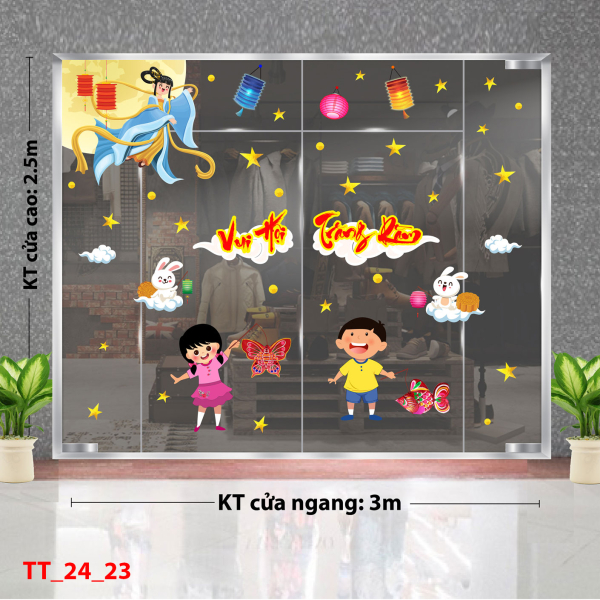 Decal dán tường Tết trung thu combo 23 Decal dán tường Tết trung thu combo 23