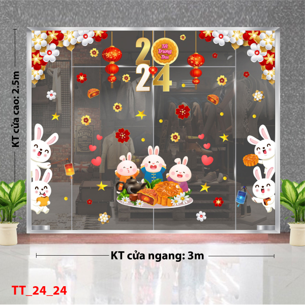 Decal dán tường Tết trung thu combo 24- Bánh trung thu Decal dán tường Tết trung thu combo 24- Bánh trung thu