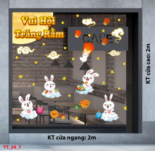 Decal dán tường Tết trung thu combo 7- Vui hội trăng rằm Decal dán tường Tết trung thu combo 7- Vui hội trăng rằm