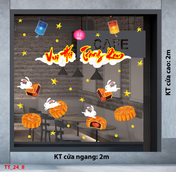 Decal dán tường Tết trung thu combo 8 -vui trung thu Decal dán tường Tết trung thu combo 8 -vui trung thu