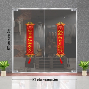 Decal dán tường Tết xuâ-Đôi liểng chúc tết xuân