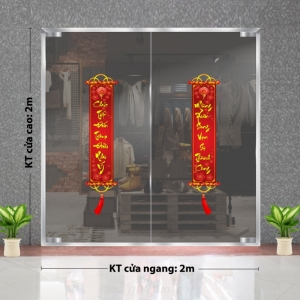 Decal dán tường Tết xuâ-Đôi liểng chúc tết xuân Decal dán tường Tết xuâ-Đôi liểng chúc tết xuân