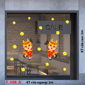 Decal dán tường Tết xuân - Đôi rồng dễ thương 1 Decal dán tường Tết xuân - Đôi rồng dễ thương 1