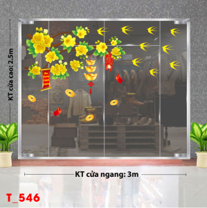 Decal dán tường Tết xuân - Tết 546 cành mai xuân