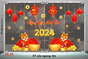 Decal dán tường Tết xuân - Hai bé rồng vui tết mới Decal dán tường Tết xuân - Hai bé rồng vui tết mới