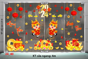 Decal dán tường Tết xuân - Xuân giáp thìn năm 2024 Decal dán tường Tết xuân - Xuân giáp thìn năm 2024