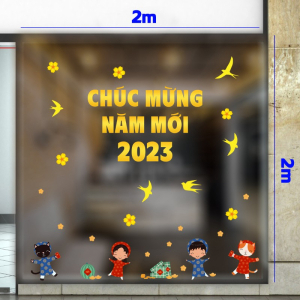 Decal dán tường Tết xuân - Bé vui chơi tết mới 1 Decal dán tường Tết xuân - Bé vui chơi tết mới 1