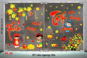 Decal dán tường Tết xuân - Hoa mai vàng mùa xuân 4m Decal dán tường Tết xuân - Hoa mai vàng mùa xuân 4m