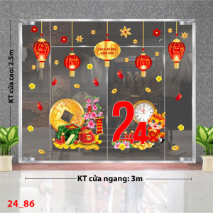 Decal dán tường Tết xuân - Đồng tiền vàng may mắn 