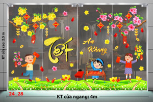 Decal dán tường Tết xuân - Bé vui tết an khang Decal dán tường Tết xuân - Bé vui tết an khang