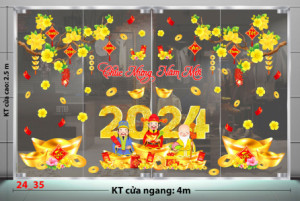 Decal dán tường Tết xuân - Hai cành hoa mai lớn 4m Decal dán tường Tết xuân - Hai cành hoa mai lớn 4m