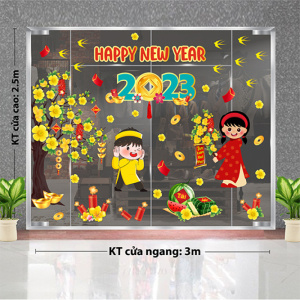 Decal dán tường Tết xuân - các bé vui xuân mới Decal dán tường Tết xuân - các bé vui xuân mới