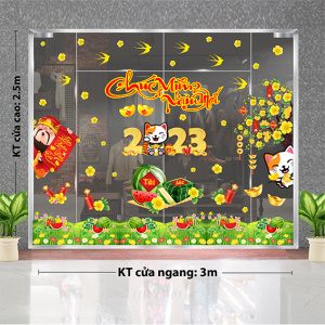 Decal dán tường Tết xuân - chân hoa dưa hấu Decal dán tường Tết xuân - chân hoa dưa hấu