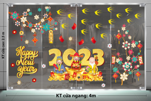 Decal dán tường Tết xuân - chim én mừng xuân về Decal dán tường Tết xuân - chim én mừng xuân về