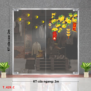 Decal dán tường Tết xuân - cành mai tết 1 Decal dán tường Tết xuân - cành mai tết 1