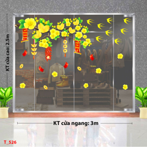 Decal dán tường Tết xuân - Cành mai xuân vàng to 3m Decal dán tường Tết xuân - Cành mai xuân vàng to 3m