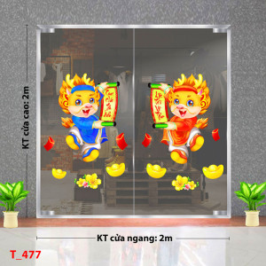 Decal dán tường Tết xuân - Đôi rồng Decal dán tường Tết xuân - Đôi rồng