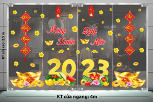 Decal dán tường Tết xuân - Dưa hấu bánh chưng xanh và thỏi vàng may mắn Decal dán tường Tết xuân - Dưa hấu bánh chưng xanh và thỏi vàng may mắn