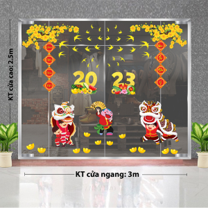 Decal dán tường Tết xuân - hai cành mai xuân vàng 2023 Decal dán tường Tết xuân - hai cành mai xuân vàng 2023