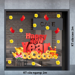 Decal dán tường Tết xuân - HAPPY NEW YEAR Decal dán tường Tết xuân - HAPPY NEW YEAR