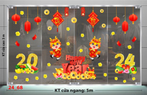 Decal dán tường Tết xuân - Bé rồng khoe áo mới Decal dán tường Tết xuân - Bé rồng khoe áo mới