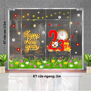Decal dán tường Tết xuân - hoa cỏ mùa xuân mới Decal dán tường Tết xuân - hoa cỏ mùa xuân mới