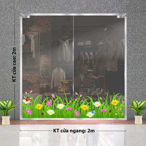 Decal dán tường Tết xuân - Hoa cỏ sắc màu tết xuân Decal dán tường Tết xuân - Hoa cỏ sắc màu tết xuân