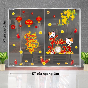 Decal dán tường Tết xuân - hoa mai mùa xuân mới Decal dán tường Tết xuân - hoa mai mùa xuân mới