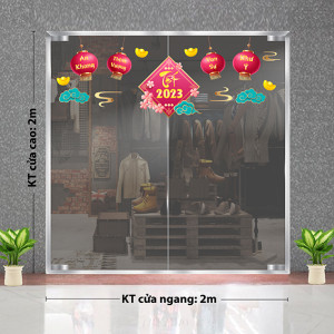 Decal dán tường Tết xuân - lồng đèn hồng Decal dán tường Tết xuân - lồng đèn hồng