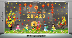 Decal dán tường Tết xuân - mâm bánh ngày xuân Decal dán tường Tết xuân - mâm bánh ngày xuân