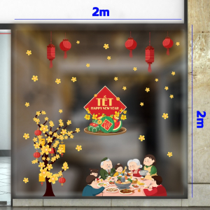 Decal dán tường Tết xuân - Mâm cơm ngày tết Decal dán tường Tết xuân - Mâm cơm ngày tết