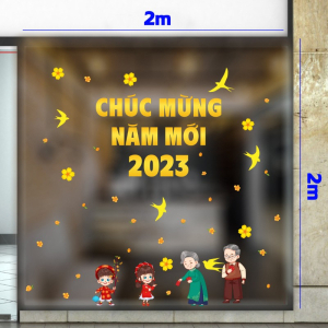 Decal dán tường Tết xuân - Mừng tuổi ông bà 1 Decal dán tường Tết xuân - Mừng tuổi ông bà 1