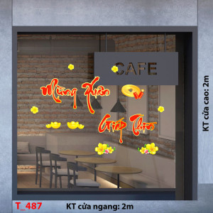 Decal dán tường Tết xuân - Mừng xuân giáp thìn 1 Decal dán tường Tết xuân - Mừng xuân giáp thìn 1