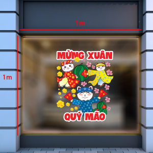 Decal dán tường Tết xuân - Mừng xuân quý mão 3 Decal dán tường Tết xuân - Mừng xuân quý mão 3