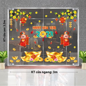 Decal dán tường Tết xuân - năm mới vui vẽ hạnh phúc Decal dán tường Tết xuân - năm mới vui vẽ hạnh phúc