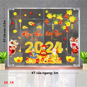 Decal dán tường Tết Xuân - Đón xuân năm 2024 Decal dán tường Tết Xuân - Đón xuân năm 2024