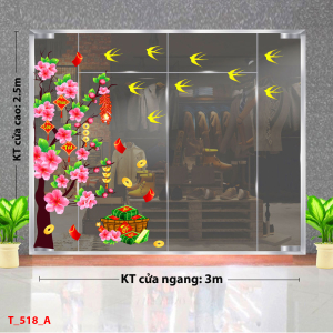 Decal dán tường Tết xuân - Tết xuân - Cây đào hồng xinh 1 Decal dán tường Tết xuân - Tết xuân - Cây đào hồng xinh 1