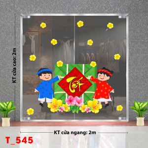 Decal dán tường Tết xuân - Tết 545 Bé vui tết Decal dán tường Tết xuân - Tết 545 Bé vui tết