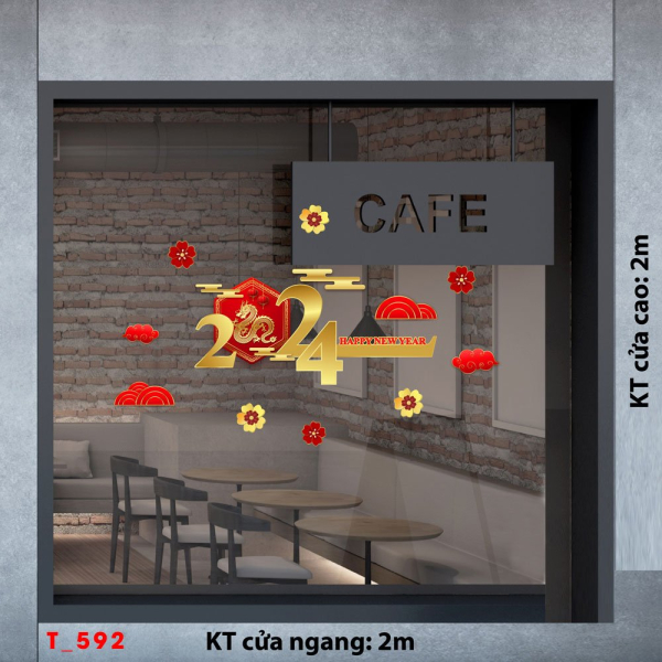 Decal dán tường Tết xuân - Tết 592 Decal dán tường Tết xuân - Tết 592