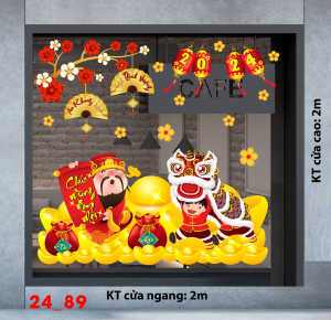 Decal dán tường Tết xuân - Tết 89 thần tài Decal dán tường Tết xuân - Tết 89 thần tài