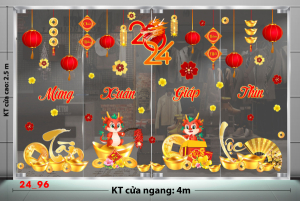 Decal dán tường Tết xuân - Tết 96 Tài lộc Decal dán tường Tết xuân - Tết 96 Tài lộc