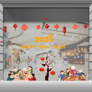 Decal dán tường Tết xuân - Tiệc khai xuân Decal dán tường Tết xuân - Tiệc khai xuân