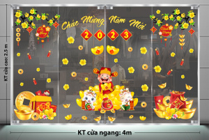 Decal dán tường Tết xuân - túi tài lộc Decal dán tường Tết xuân - túi tài lộc