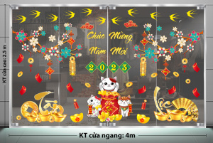 Decal dán tường Tết xuân - vàng tài lộc Decal dán tường Tết xuân - vàng tài lộc