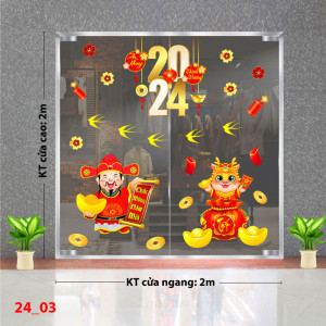 Decal dán tường Tết xuân - Thần tài và chú rồng nhỏ Decal dán tường Tết xuân - Thần tài và chú rồng nhỏ