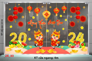 Decal dán tường Tết xuân - Bé rồng vui đón tết 4m Decal dán tường Tết xuân - Bé rồng vui đón tết 4m