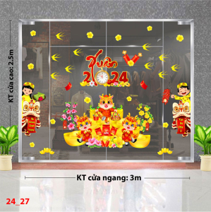 Decal dán tường Tết xuân - Trai gái vui xuân Decal dán tường Tết xuân - Trai gái vui xuân