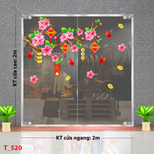 Decal dán tường Tết xuân - Cành đào xuân thịnh vượng Decal dán tường Tết xuân - Cành đào xuân thịnh vượng